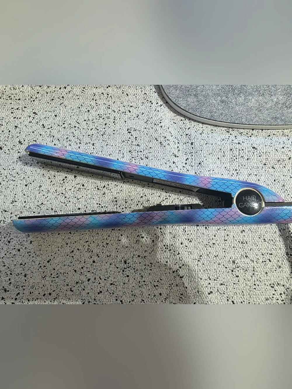 Hair Candy Mermaid Scale Flat Iron in Iridescent Blue-Purple